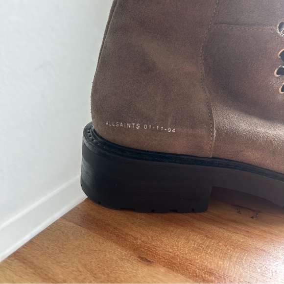 New All Saints Dusty Suede Combat Boots - Picture 3 of 8